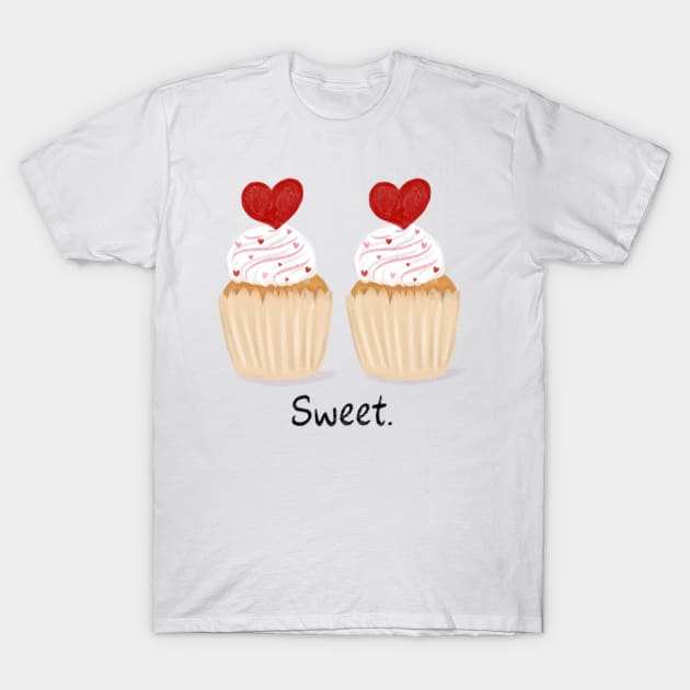 Sweet Cupcakes T-Shirt by The Pretty Pink Studio